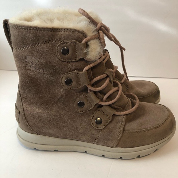 Sorel women’s leather faux fur lined lace up boot size 7 - Picture 5 of 10